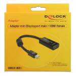 DeLOCK Adapter mini Displayport / HDMI 0,18 m HDMI Type A (Standaard) Zwart