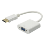 4XEM 4XDPMVGAFA10W video cable adapter 10" (0.254 m) VGA (D-Sub) DisplayPort White
