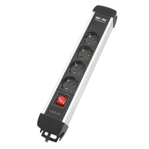 Image of LogiLink LPS237U power extension 1.5 m 4 AC outlet(s) Indoor...
