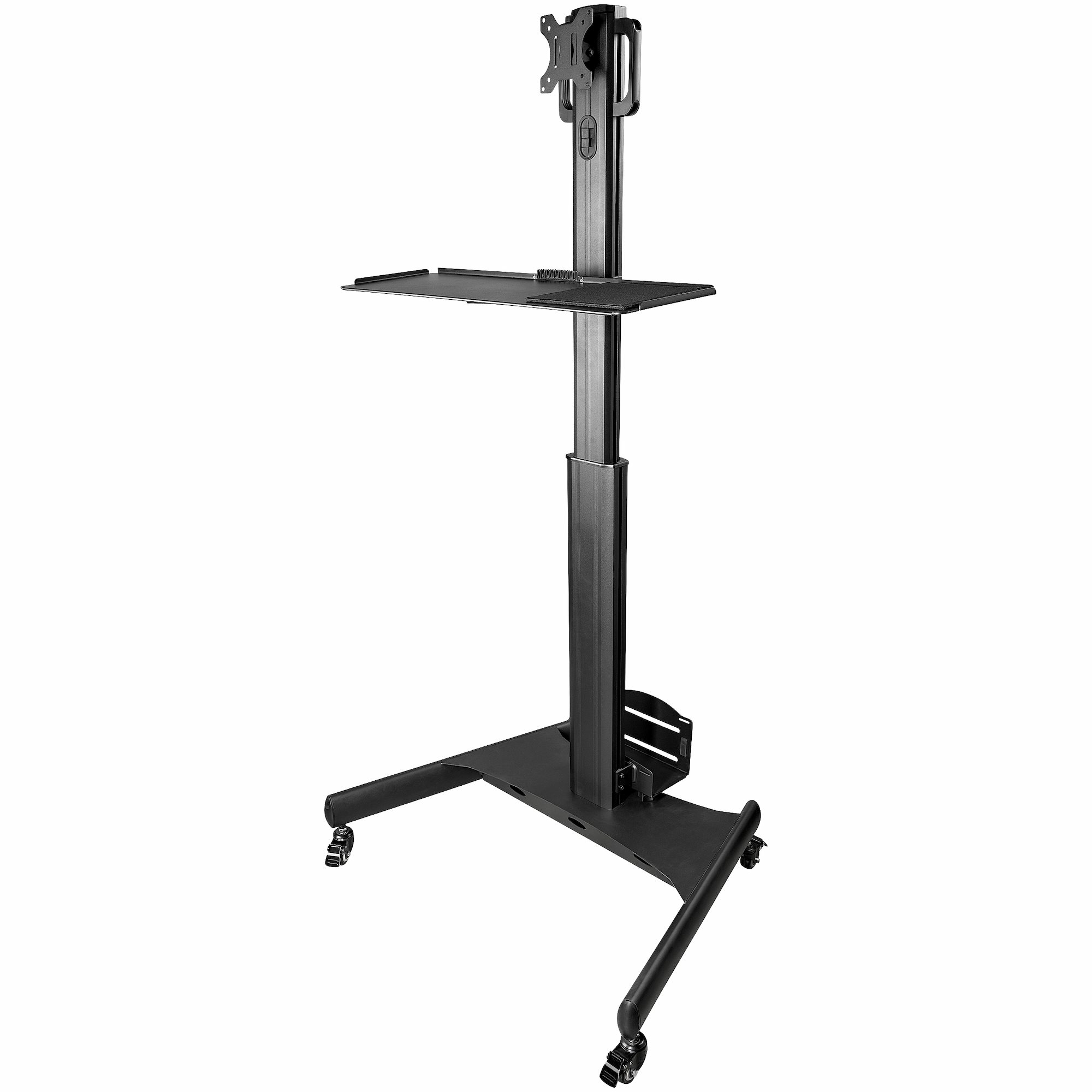 Image of StarTech.com Mobile Workstation Cart with Monitor Mount, CPU/PC...