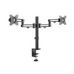 Brateck Dual Monitor Premium Aluminum Articulating Monitor Arm Fit Most 17'-32' Monitors Up to 8kg per screen VESA 75x75/100x100