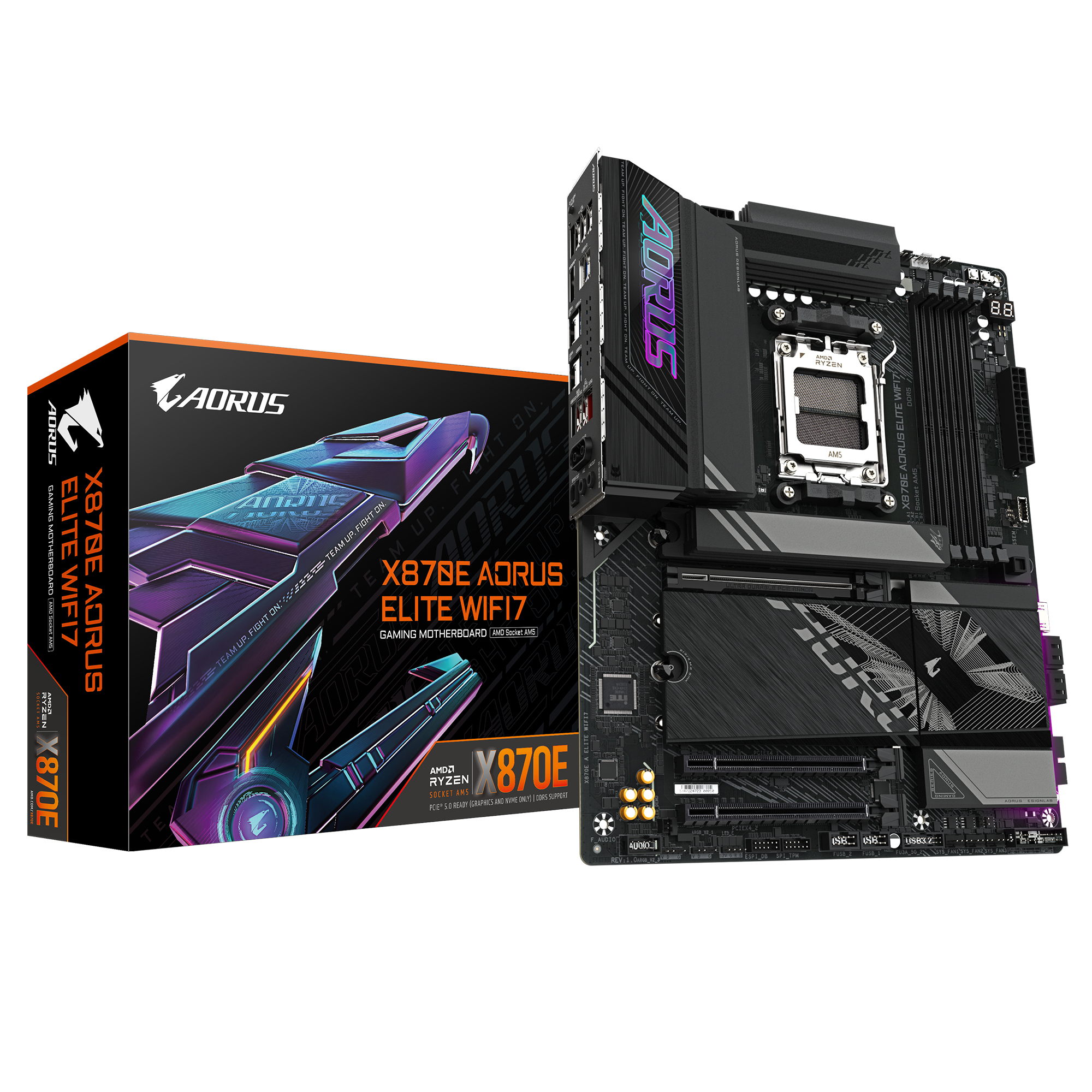 Gigabyte X870e Aorus Elite Wifi7 Motherboard - Supports Amd Ryzen 9000