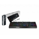 MSI VIGOR GK20 RGB Gaming Keyboard ' UK Layout, Membrane switches, Rainbow RGB Lighting effect, Ergonomic keycaps, Hotkeys for media and lighting control, water repellent keyboard design'