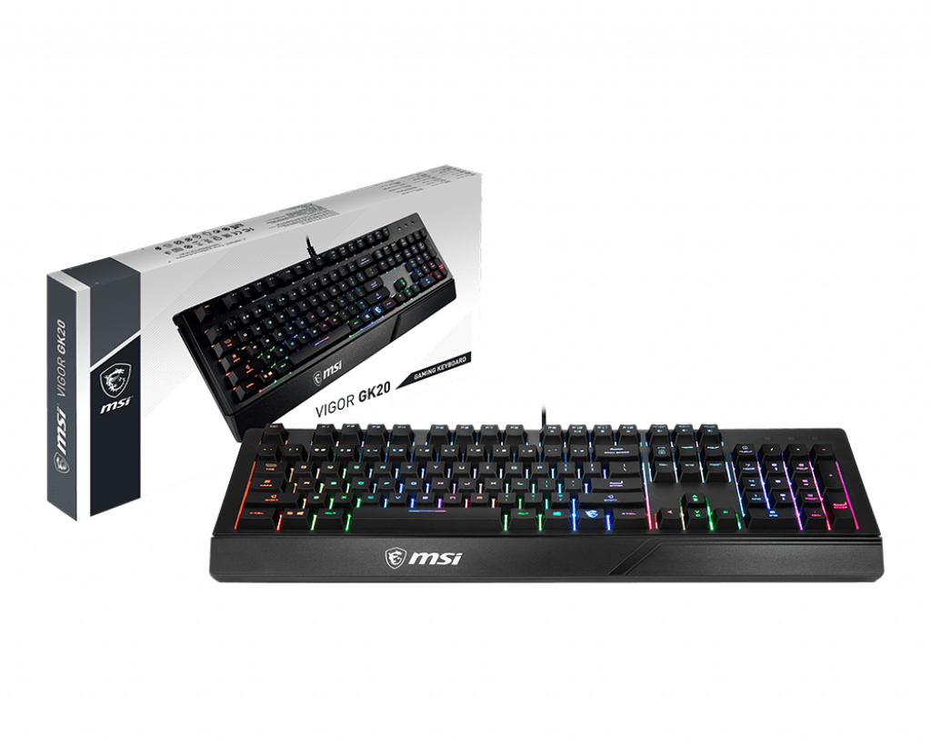 Image of MSI VIGOR GK20 RGB Gaming Keyboard ' UK Layout, Membrane switches,...