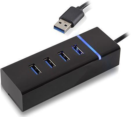 Microconnect USB3.0HUB4X interface hub USB 3.2 Gen 1 (3.1 Gen 1) Type-A 5000 Mbit/s Black