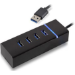 Microconnect USB3.0HUB4X interface hub USB 3.2 Gen 1 (3.1 Gen 1) Type-A 5000 Mbit/s Black
