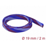 DeLOCK Braided Sleeve stretchable 2 m x 19 mm blue-red-white