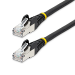 StarTech.com 3 m CAT6a Ethernet Cable - Black - Low Smoke Zero Halogen (LSZH) - 10 GbE 500 MHz 100 W PoE++ Hookless RJ-45 with Strain Reliefs S/FTP Network Patch Cable