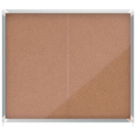 Nobo Premium Plus Cork Lockable Notice Board Sliding Door 15xA4