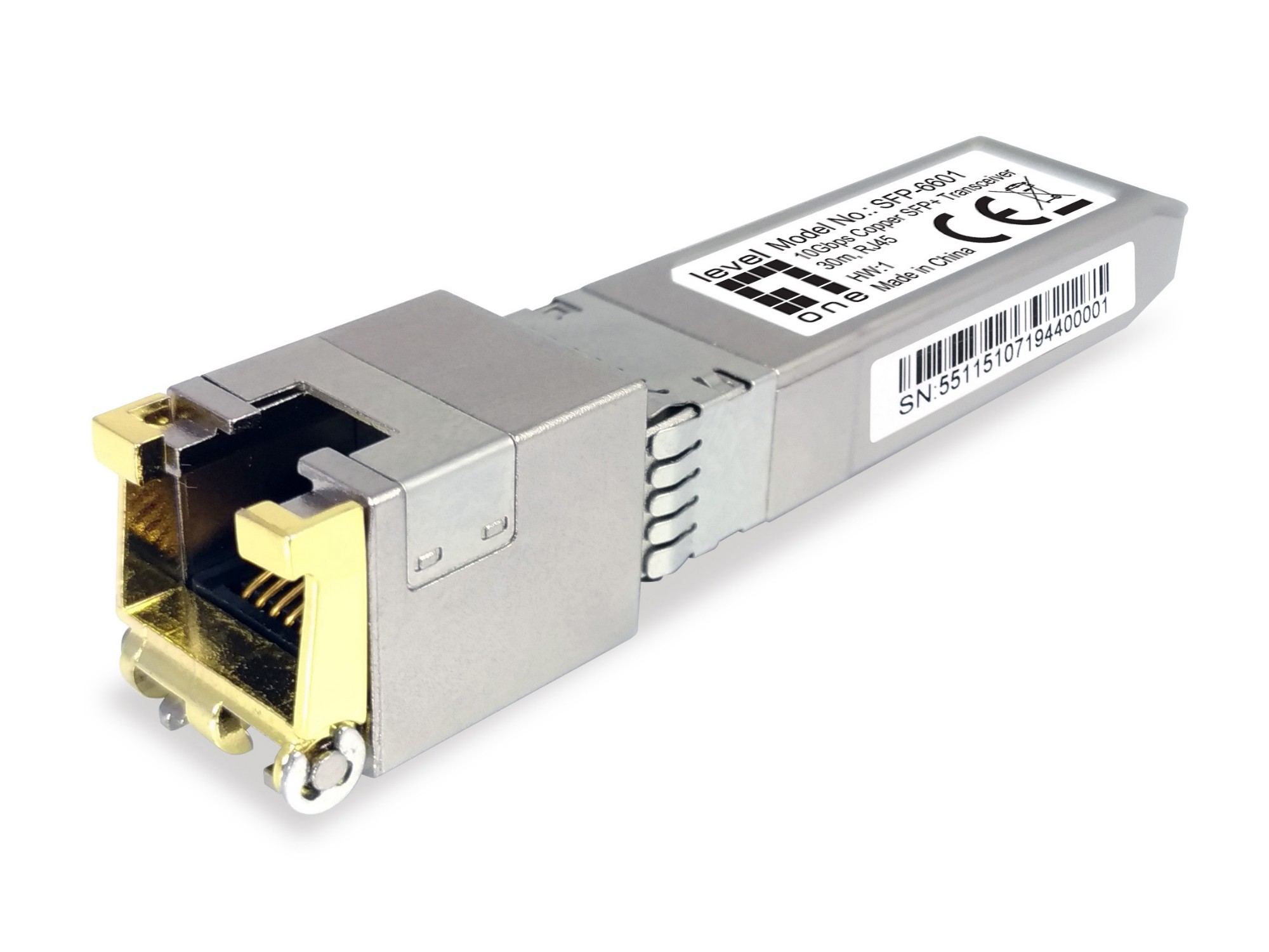 Photos - SFP Transceiver LevelOne SFP-6601 network transceiver module Copper 10000 Mbit/s SFP+ 