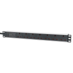 Intellinet 19" 1U PDU 7-way UK, Surge Protection, Rackmount, Power Distribution Unit, UK 3-pin outlets, 3m power cord, output
