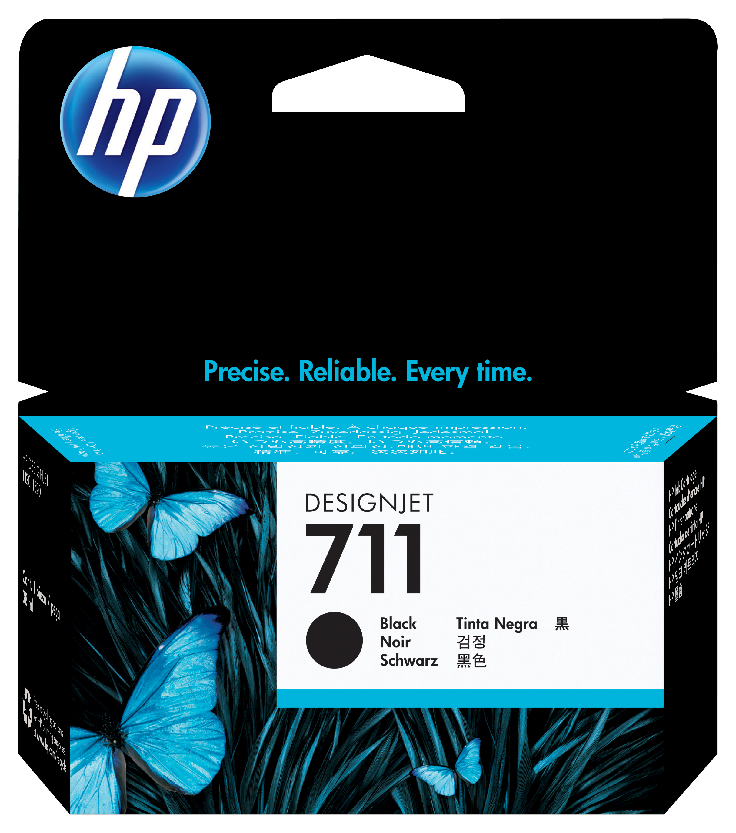 Image of HP CZ129A/711 Ink cartridge black 38ml for HP DesignJet T 520