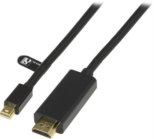 DP-HDMI204 DELTACO DP-HDMI204 - 2 m - Mini DisplayPort - HDMI Type A (Standard) - Male - Male - Straight