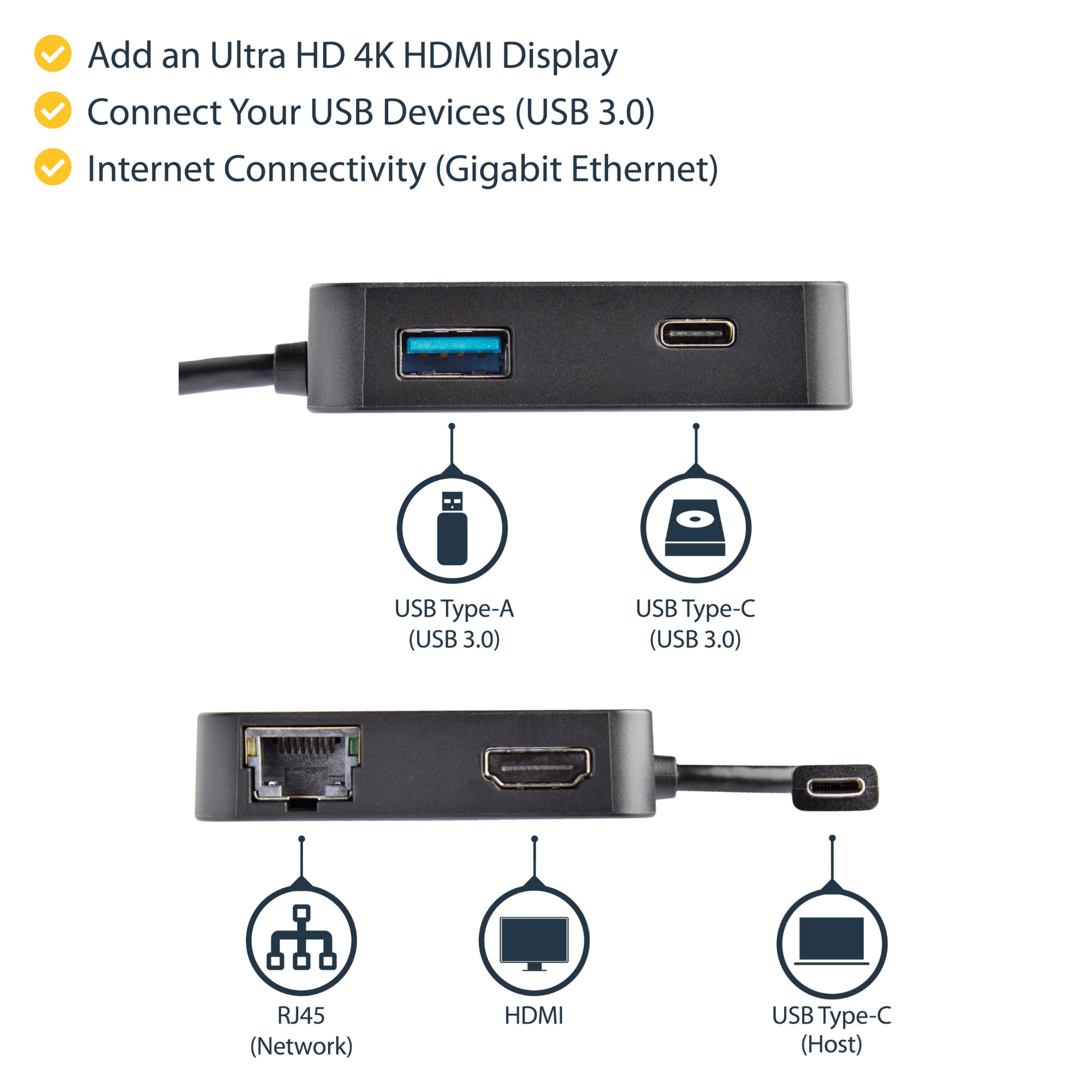 StarTech-com-USB-C-Multiport-Adapter---Portable-USB-C-Mini-Dock-4K-HDMI-Video---Gigabit-Ethernet--USB-3-0-Hub--1x-USB-A-1x-USB-C----USB-Type-C-Multiport-Adapter---Thunderbolt-3-Compatible