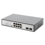Digitus DN-95140 netwerk-switch Unmanaged Gigabit Ethernet (10/100/1000) Power over Ethernet (PoE) Zwart, Zilver