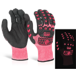 BEESWIFT Glovezilla Glow In The Dark Foam Nitrile Glove Pink M (Pair)