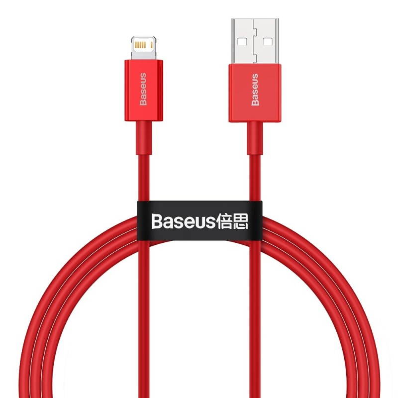 EU Product - Fast charging cable USB-A to Lightning, 2.4A, 1m - Red thumbnail