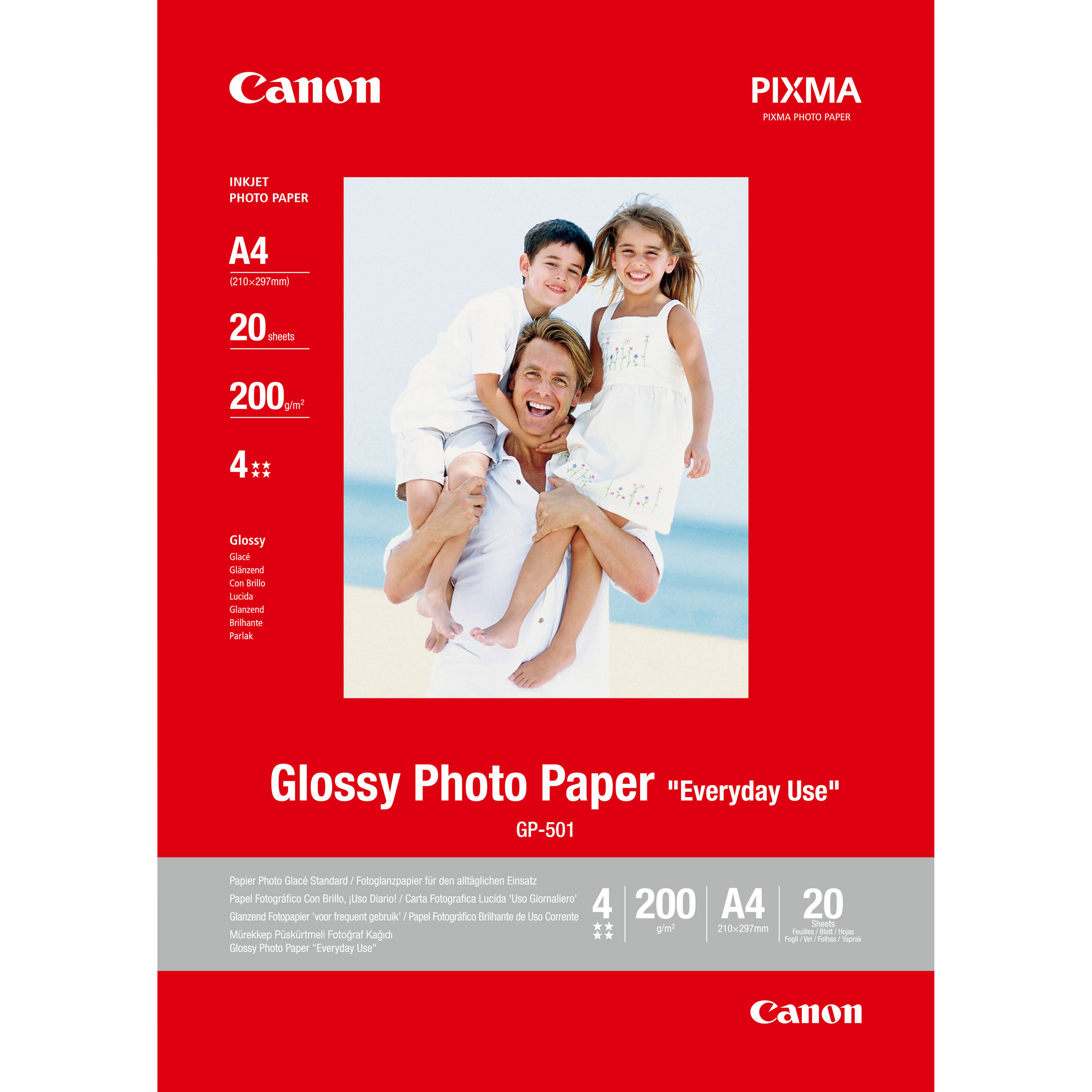 Image of Canon GP-501 Glossy Photo Paper A4 - 20 Sheets