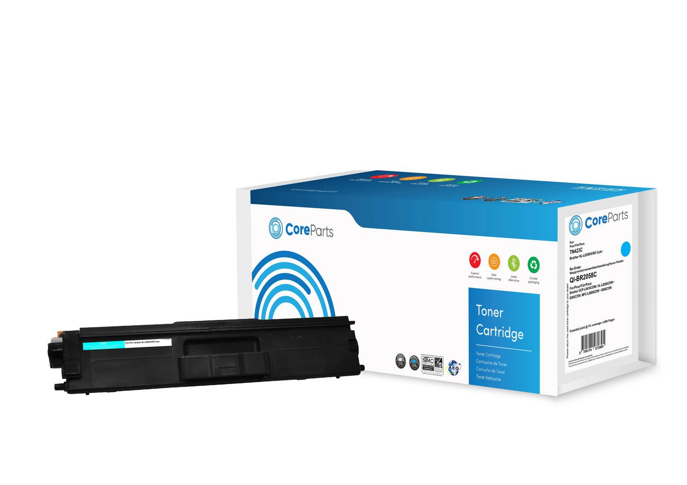 Image of CoreParts QI-BR2058C toner cartridge 1 pc(s) Compatible Cyan