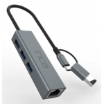 Inca IUTP-03TX interface hub USB 3.2 Gen 1 (3.1 Gen 1) Type-A + Type-C 10000 Mbit/s Grijs