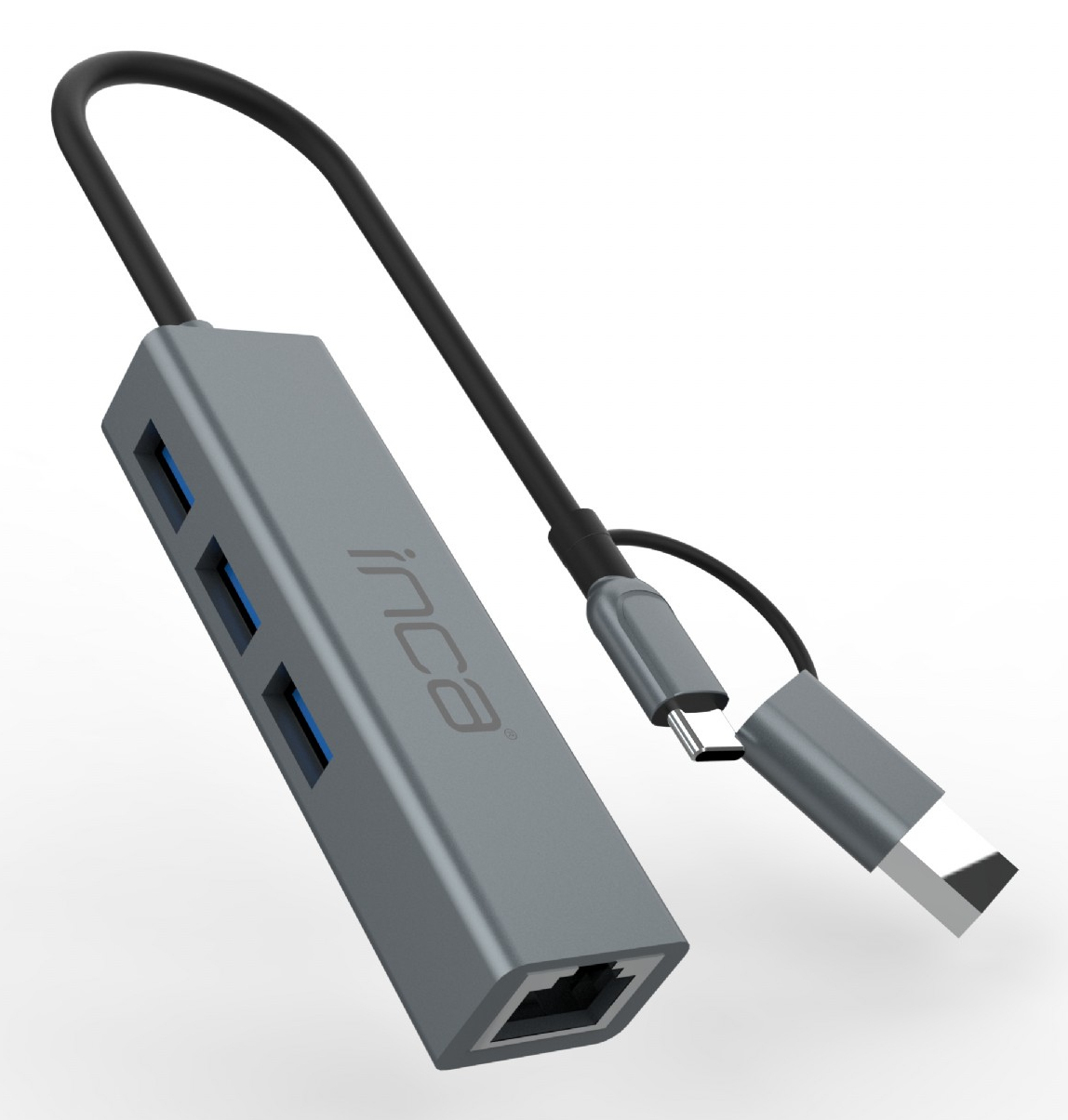 Inca IUTP-03TX interface hub USB 3.2 Gen 1 (3.1 Gen 1) Type-A + Type-C 10000 Mbit/s Grey