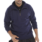 BEESWIFT Quarter Zip Sweatshirt Navy Blue M