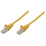 Intellinet Network Patch Cable, Cat5e, 0.25m, Yellow, CCA, SF/UTP, PVC, RJ45, Gold Plated Contacts, Snagless, Booted, Lifetime Warranty, Polybag
