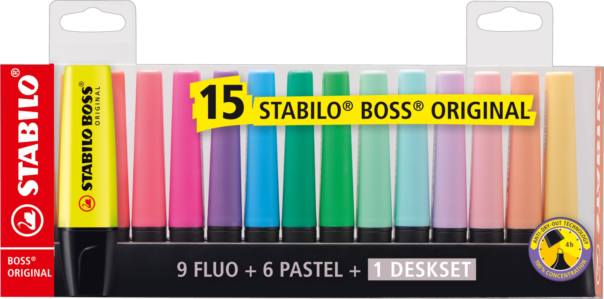 Stabilo Boss Original Marker 15 Pc(S) Chisel Tip Multicolour