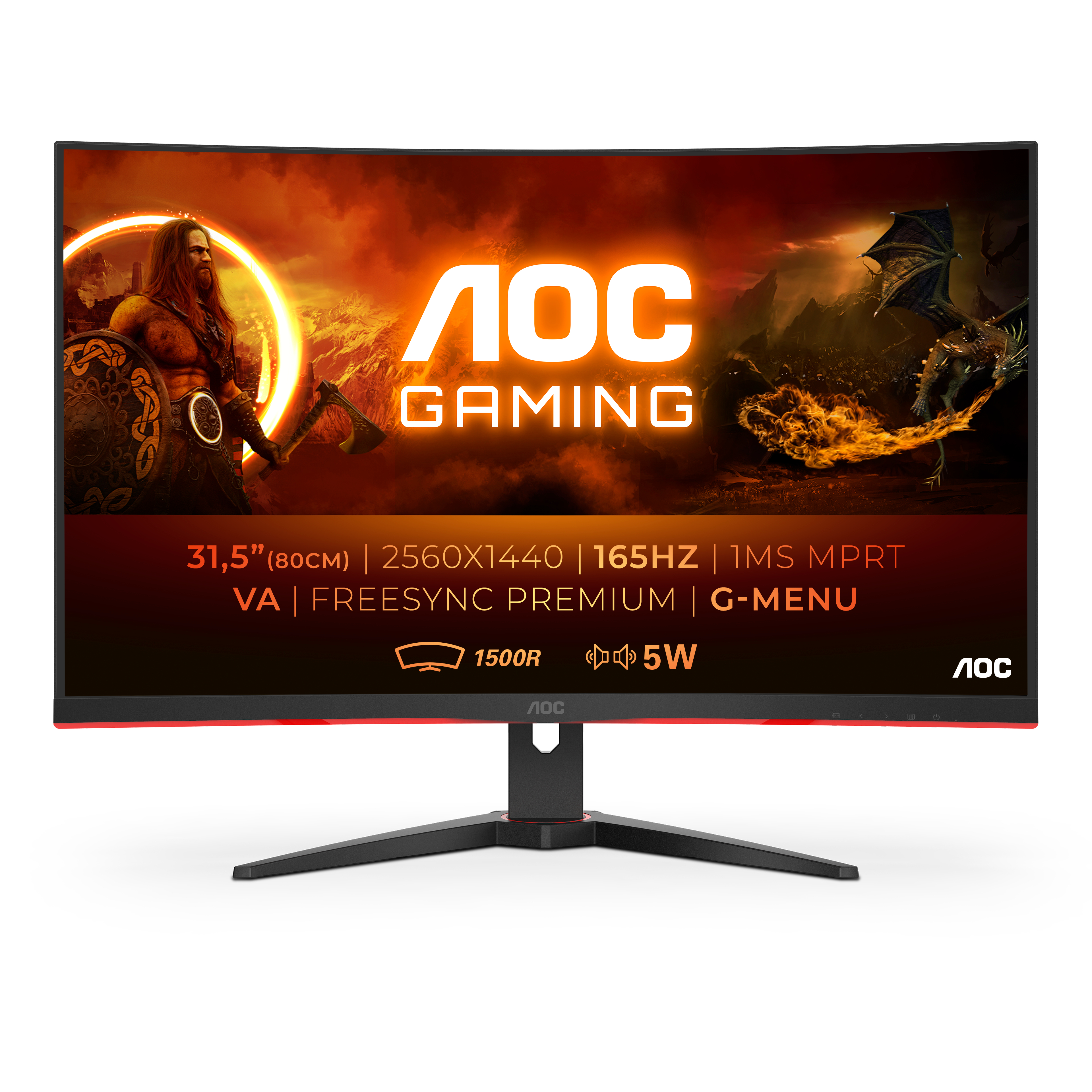 Image of AOC G2 CQ32G2SE/BK LED display 80 cm (31.5") 2560 x 1440 pixels 2K...