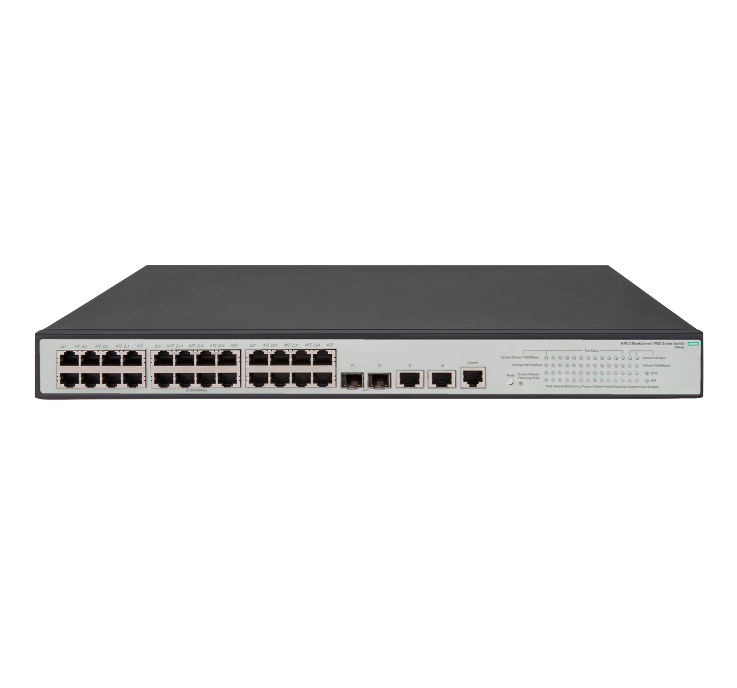 Image of HPE OfficeConnect 1950 24G 2SFP+ 2XGT PoE+ Managed L3 Gigabit...