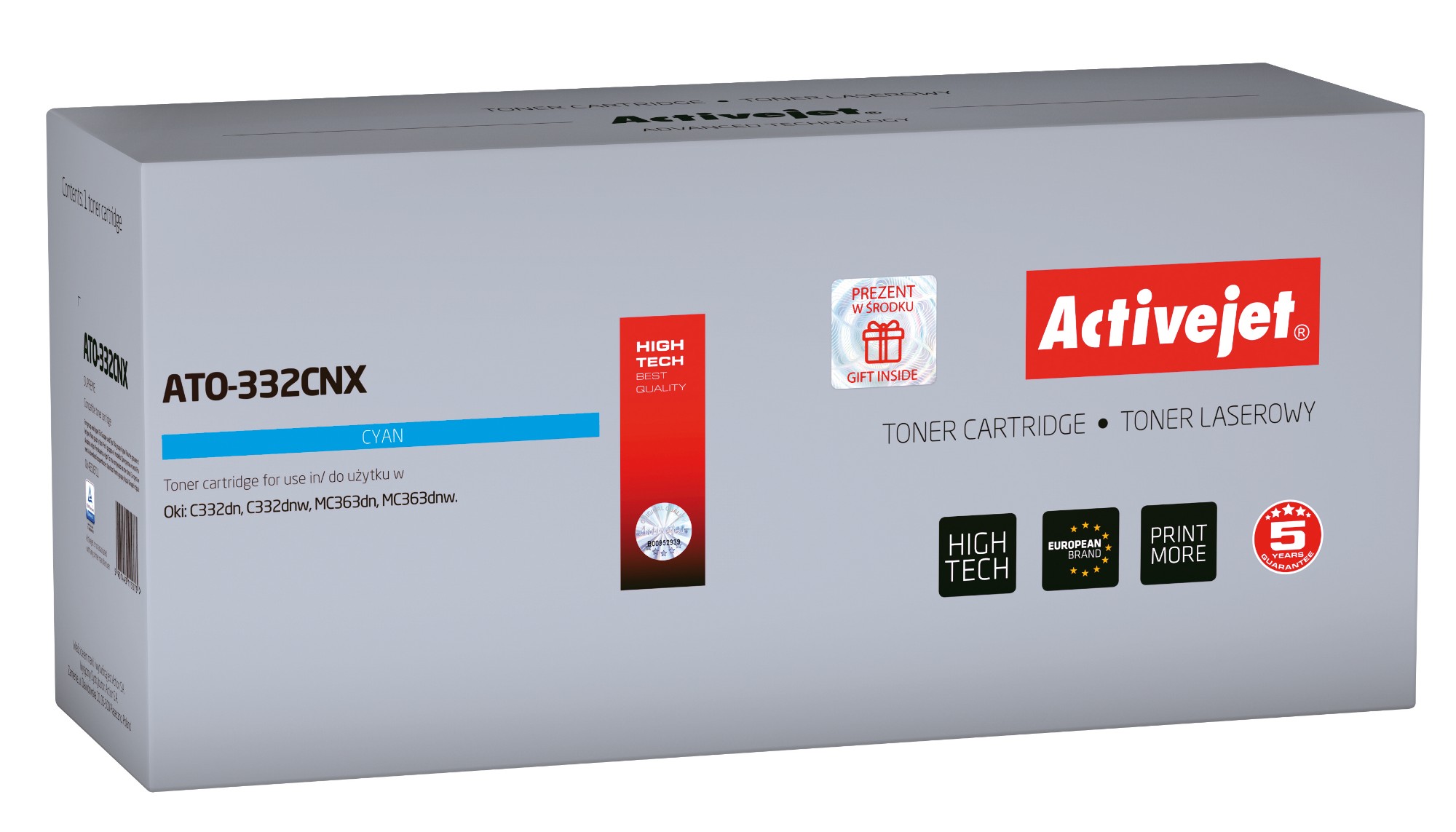 Activejet ATO-332CNX toner (replacement for OKI 46508711; Supreme; 3000 pages; cyan)