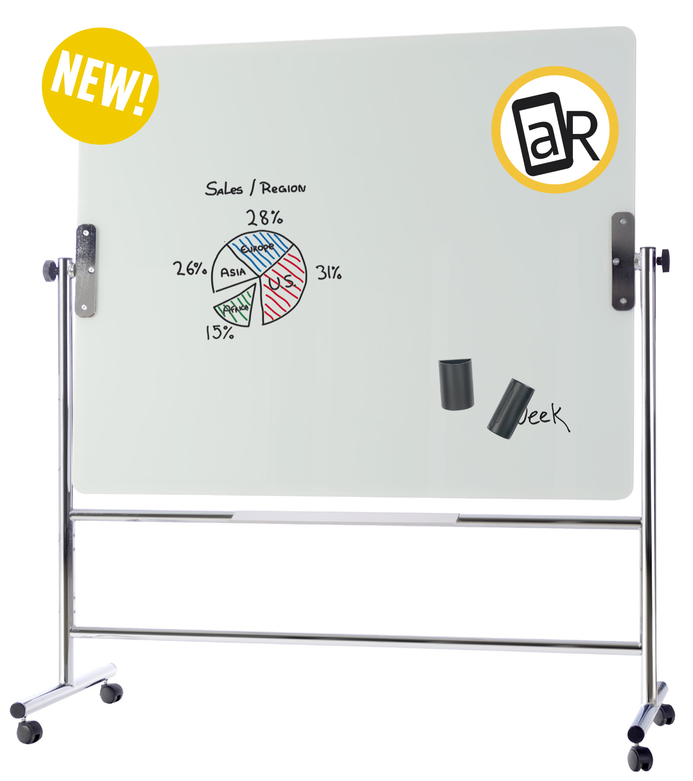 Bi-Office GQR0450 magnetic board Glass 1500 x 1200 mm White