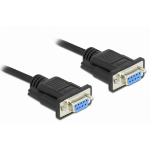 DeLOCK Serial Cable RS-232 D-Sub 9 female to female null modem with narrow plug housing - Full Handshaking - 1 m