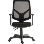 Teknik Office Vanguard Twin Lever Mesh Back Executive Task Operator Office Chair With Height Adjustable Arms Black - 6998/0280 DD