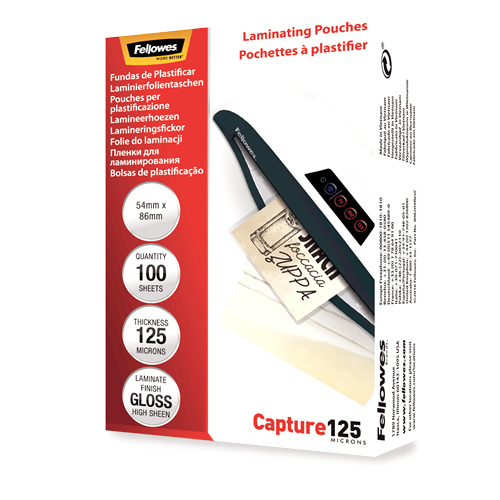 Photos - Laminating Pouch Fellowes Glossy 125 Micron Card  - 54x86mm 5306302 