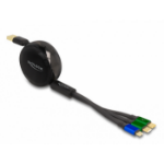 DeLOCK USB 3 in 1 Retractable Charging Cable for Micro USB / 2 x USB Type-C with Fast Charging black