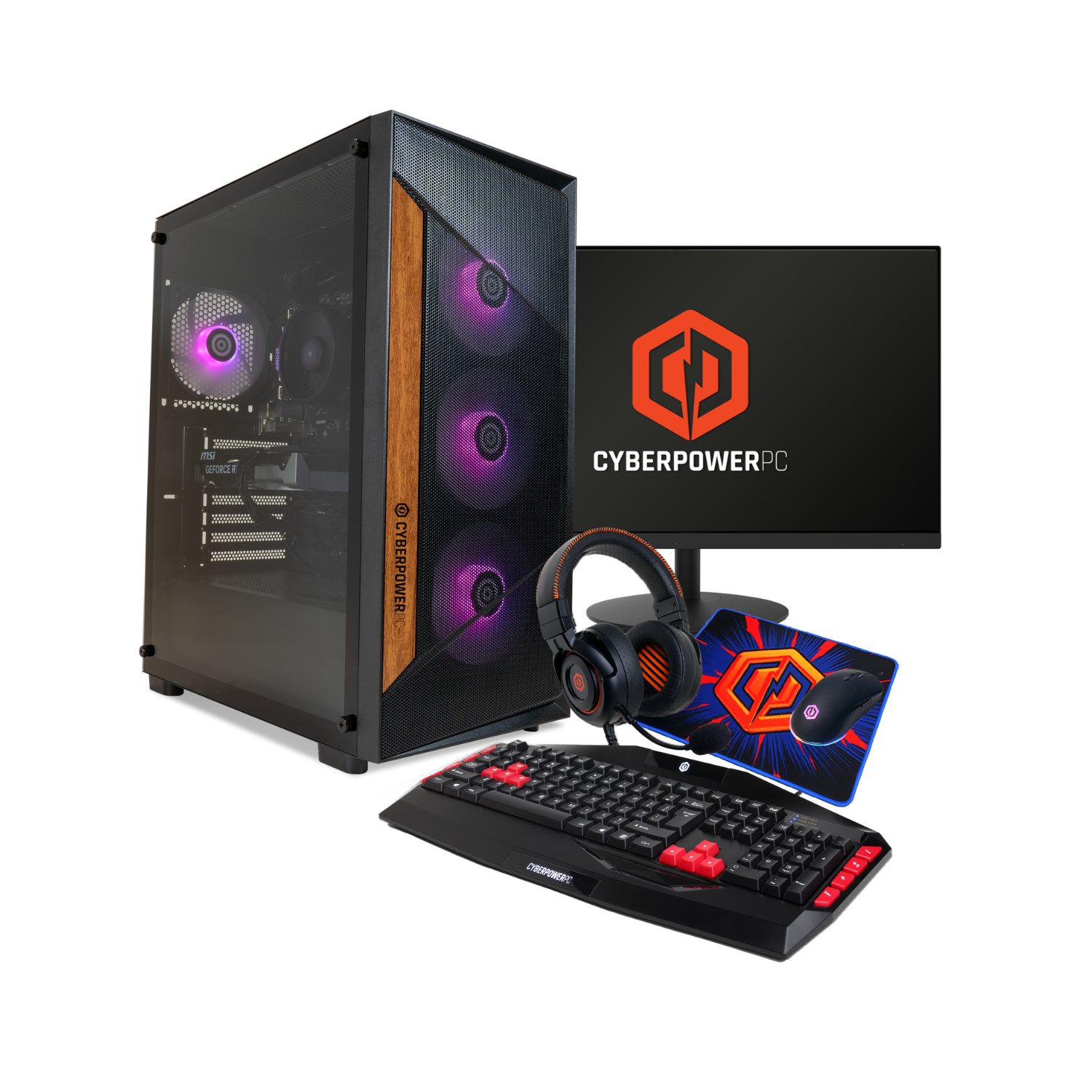Cyberpower Amethyst Amd Ryzen 5 5500 Rtx 5060 16Gb Ram 1Tb Ssd + 23.8&
