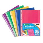 Tiger Multi Punched Pocket Polypropylene A4 45 Micron Top Opening Coloured (Pack 50) - 301735