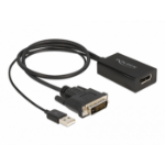 DeLOCK Adapter DVI male to DisplayPort 1.2 female black 4K with HDR function 50 cm