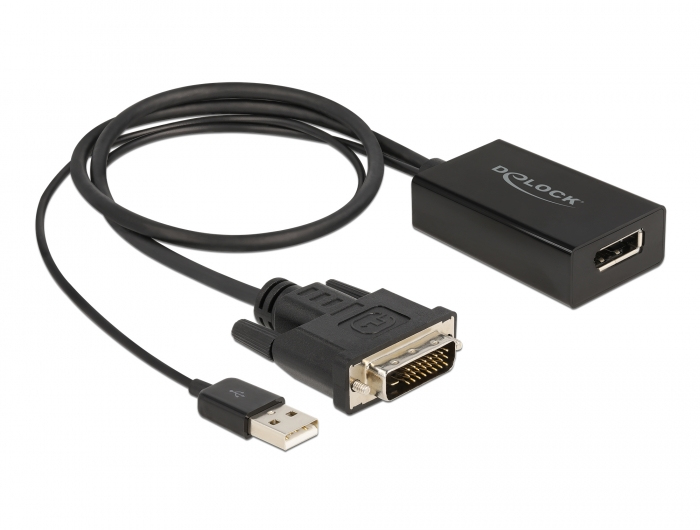 63189 DELOCK Adapterkabel - DVI-D, USB (nur Strom) (M)