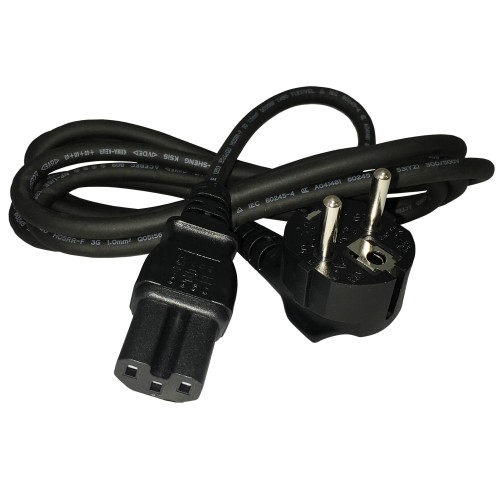 Videk Euro Schuko 2 Pin Plug to Hot Condition IEC C15 Socket Cable 2Mtr