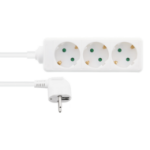 Deltaco 322129 power extension 1 m 3 AC outlet(s) Indoor White