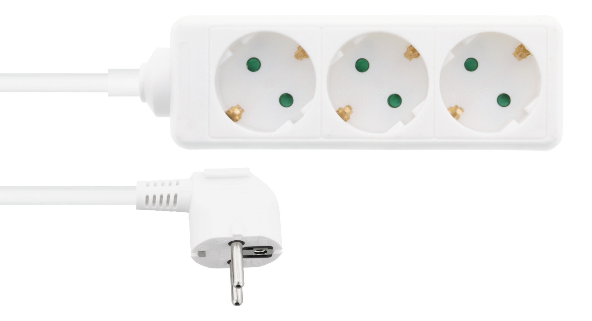 EU Product - Power outlet 3-way connector with earth, 1m thumbnail