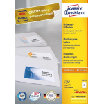 Avery 3655 self-adhesive label Rectangle Permanent White 200 pc(s)