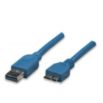 Techly ICOC-MUSB3-A-030 USB cable 3 m USB 3.2 Gen 1 (3.1 Gen 1) USB A Micro-USB B Blue