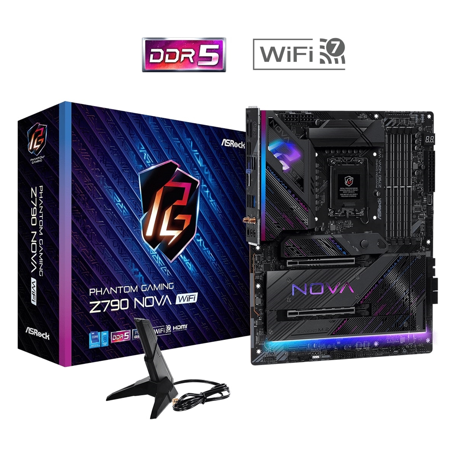 Image of Asrock Z790 NOVA WIFI Motherboard, Intel Socket LGA1700, Supports...