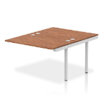 Dynamic Impulse Back-to-Back Bench Desk Extension Kit W1200 x D1600 x H730mm Walnut Finish Silver Frame - IB00212 DD