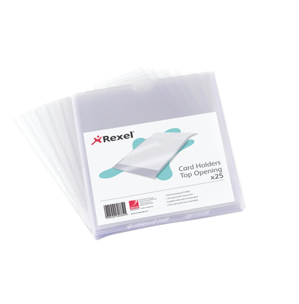 Rexel Nyrex Card Holders 152x102mm Clear (25)