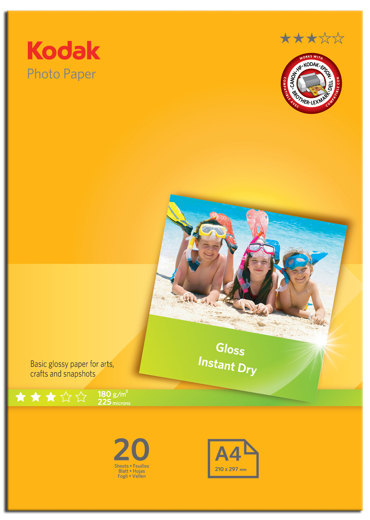 Image of Kodak 5740-512 photo paper A4 Yellow Gloss