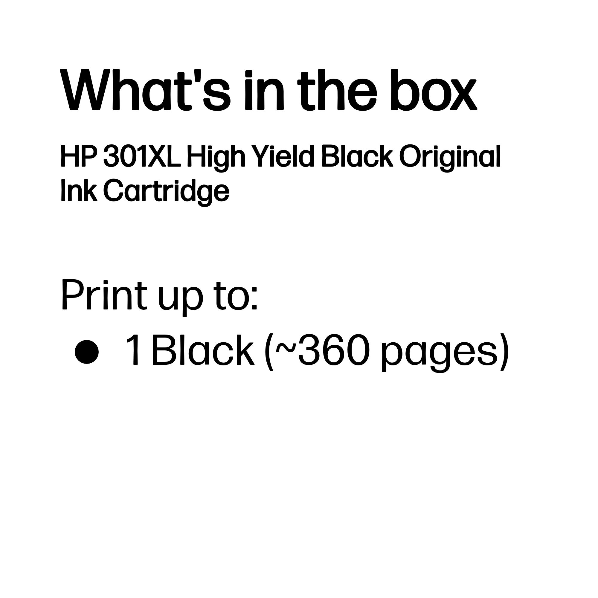 HP CH563EE/301XL Printhead cartridge black high-capacity, 430 pages ISO/IEC 24711 8ml for HP DeskJet 1000/1010/Envy 5530/OfficeJet 4630